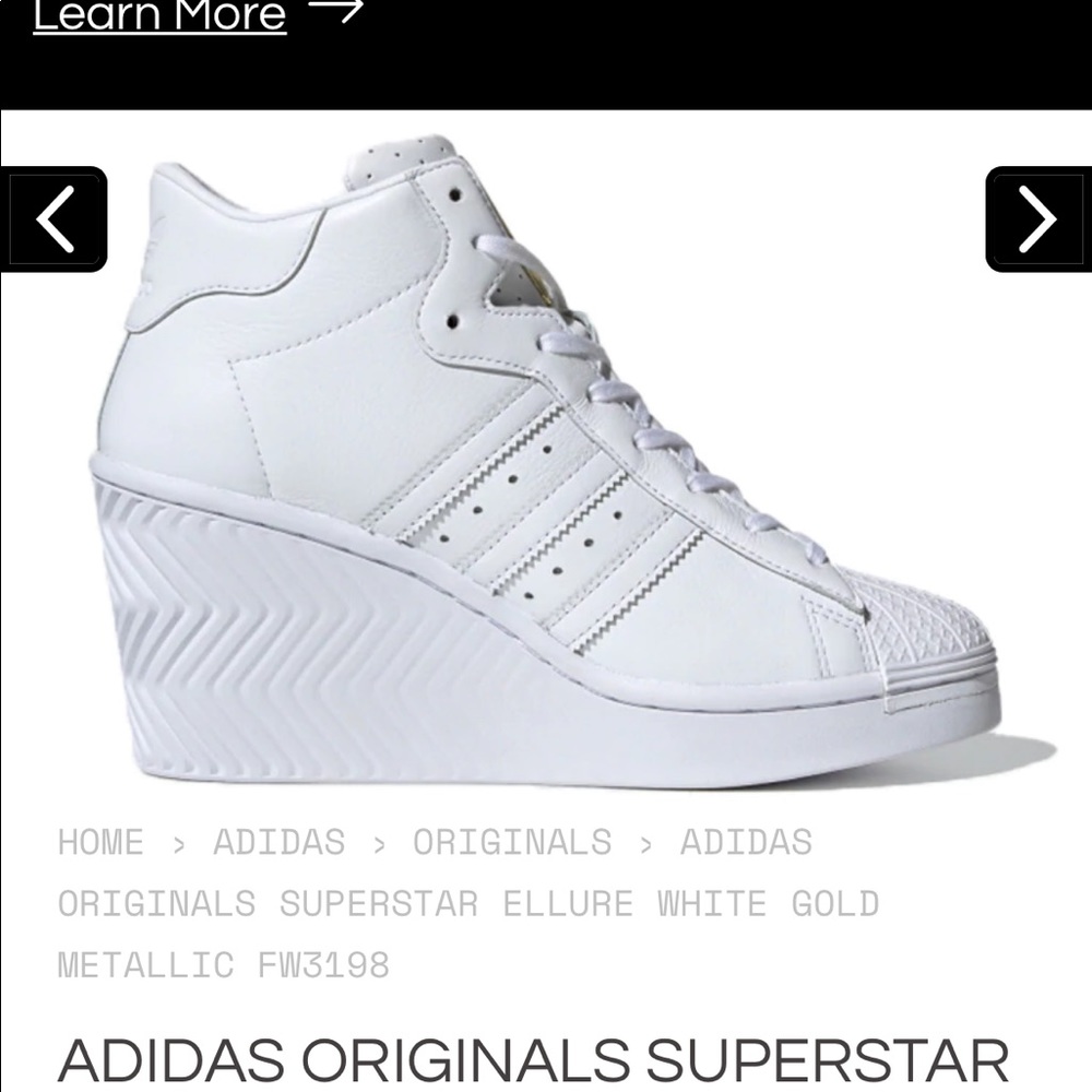 SIZE 5 USA NWT SUPERSTAR ADIDAS ELLURE